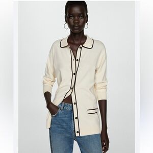 Mango Cream Button Up Sweater